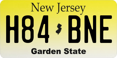 NJ license plate H84BNE