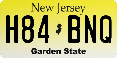 NJ license plate H84BNQ