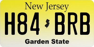 NJ license plate H84BRB