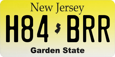 NJ license plate H84BRR