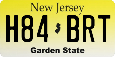 NJ license plate H84BRT