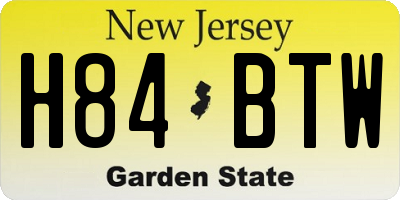 NJ license plate H84BTW