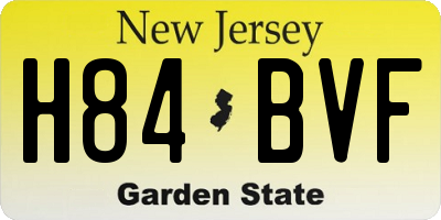 NJ license plate H84BVF