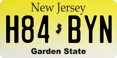 NJ license plate H84BYN