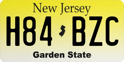 NJ license plate H84BZC