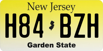 NJ license plate H84BZH