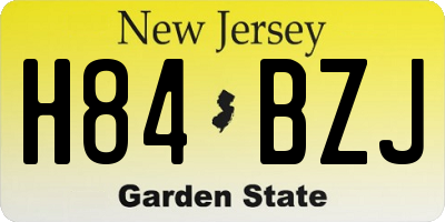 NJ license plate H84BZJ