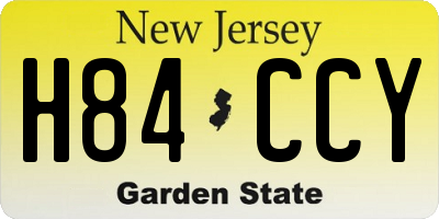 NJ license plate H84CCY