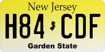 NJ license plate H84CDF