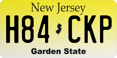 NJ license plate H84CKP