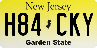 NJ license plate H84CKY