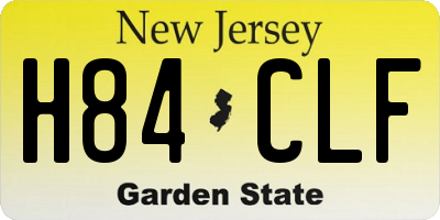 NJ license plate H84CLF