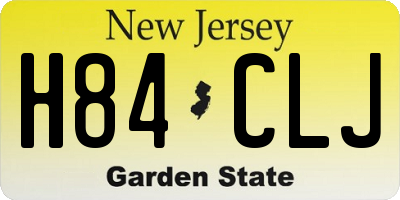 NJ license plate H84CLJ