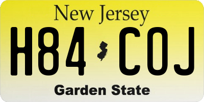 NJ license plate H84COJ