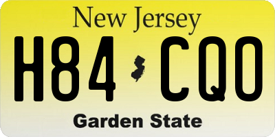 NJ license plate H84CQO