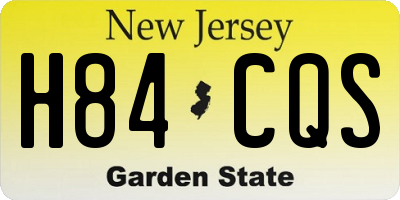 NJ license plate H84CQS