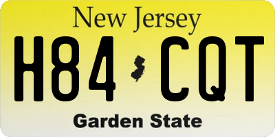NJ license plate H84CQT