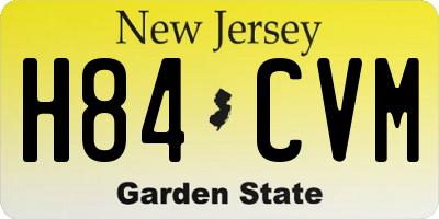 NJ license plate H84CVM