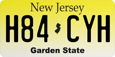 NJ license plate H84CYH