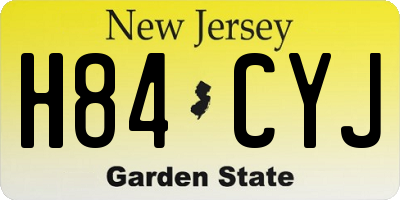 NJ license plate H84CYJ