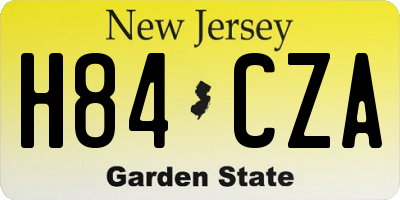 NJ license plate H84CZA