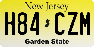 NJ license plate H84CZM