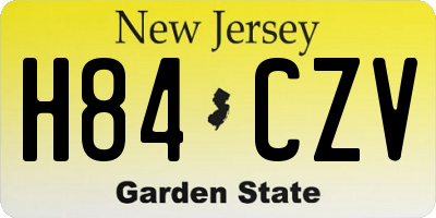 NJ license plate H84CZV