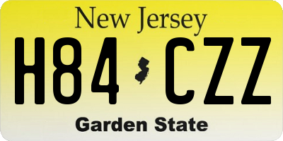 NJ license plate H84CZZ