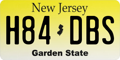 NJ license plate H84DBS