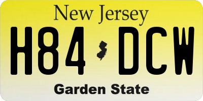 NJ license plate H84DCW
