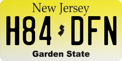 NJ license plate H84DFN