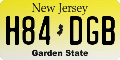 NJ license plate H84DGB