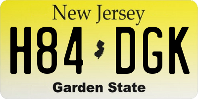 NJ license plate H84DGK