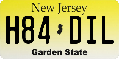 NJ license plate H84DIL
