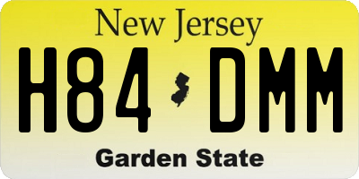 NJ license plate H84DMM