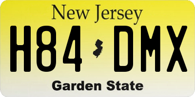 NJ license plate H84DMX