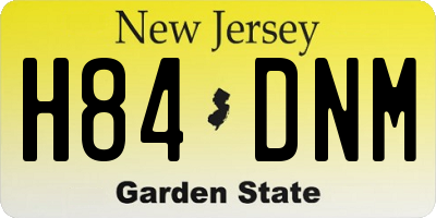 NJ license plate H84DNM