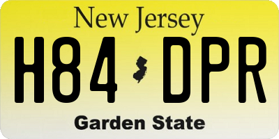 NJ license plate H84DPR