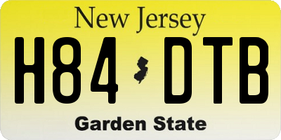 NJ license plate H84DTB