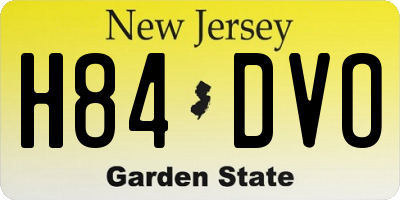 NJ license plate H84DVO