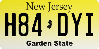NJ license plate H84DYI