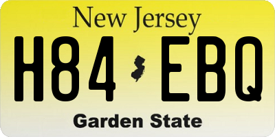 NJ license plate H84EBQ
