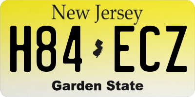 NJ license plate H84ECZ