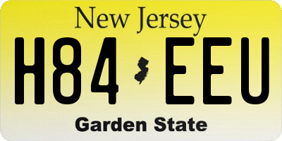 NJ license plate H84EEU