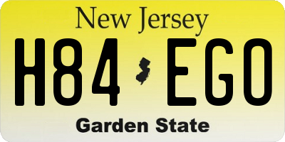 NJ license plate H84EGO