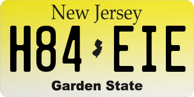 NJ license plate H84EIE