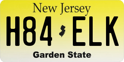 NJ license plate H84ELK