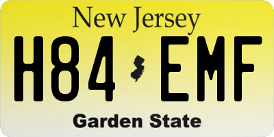 NJ license plate H84EMF