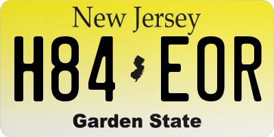 NJ license plate H84EOR