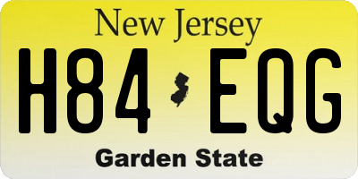 NJ license plate H84EQG